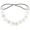 White Daisy and Sunflower Boho Headband, Floral Crown Hair Wreath