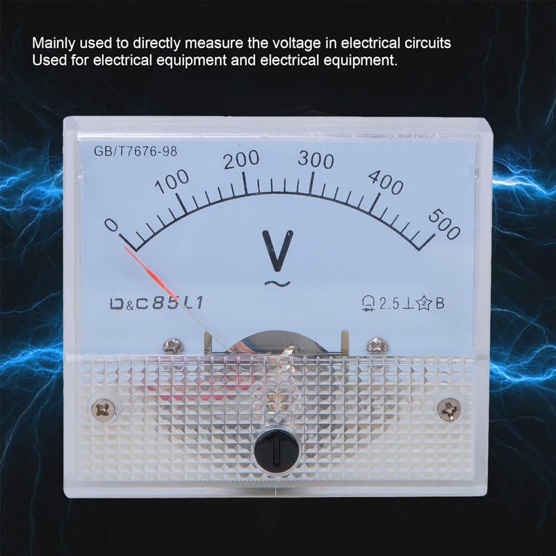 Telituny Voltmeter, 0-500V Professional AC Pointer Multimeter Voltmeter 2.5 Accuracy