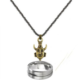 CHIVASO Stainless Steel Dean Ring and Bronze Amulet Pendant with Black Tone Box Chain Necklace Set Winchester Inspired Cosplay Jewelry for Men (RING SIZE 9)