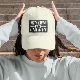 VOTANTA (2 PCS) - Dirty Hands Make Clean Money Patch | Funny Blue Collar Welding Mechanic Lineman Gifts for Men Women | Sew On Embroidered Iron-On Patches for Clothing Backpack Hat Jacket | 3 inch