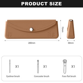 Travel Makeup Brush Holder,Cosmetic Bag,Silicone Makeup Pouch,Magnetic avoid Fall Out Silicon Portable Cosmetic Face Brushes Holder,Soft slick Makeup Tools lunch box for Trave (Yellow)