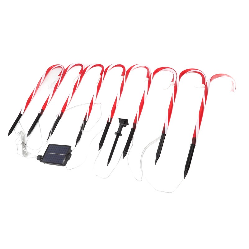 Christmas Candy Cane Light 1 for 8 Solar Candy Cane