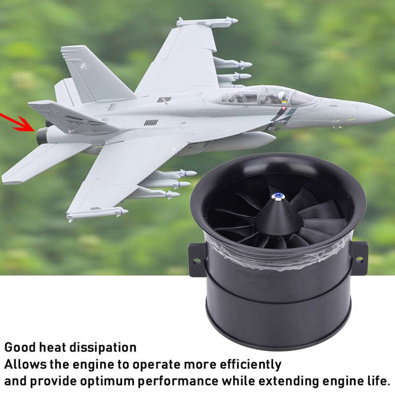 EDF 70mm 12-Blade Fan Propeller with Starting Motor for RC