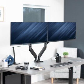 VIVO Premium Aluminum Heavy Duty Arms, Fits 2 Ultrawide Monitors up to 38 inches, Widescreen Dual Monitor Desk Mount with Instant Pneumatic Spring Height Adjustment VESA Stand, STAND-V102G2