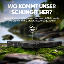 PURAJA Shungite Plate | Original from Karelia | Handmade Polished with Rounded Edges | With Certificate from the Zazhoginskij Mine