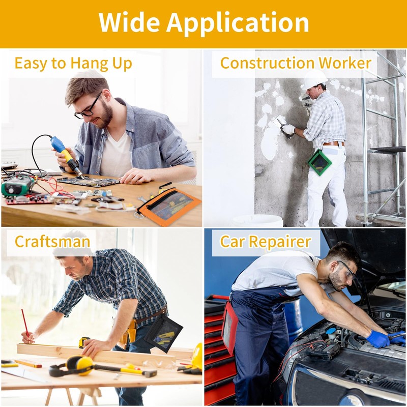 OTraki OTraki Clear Tool Pouch Bag with Zipper 4 Pcs