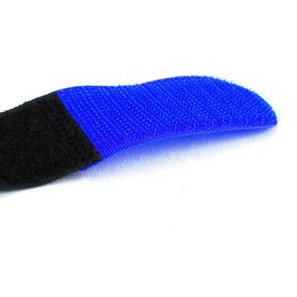 10 x Cable Ties, Metal Eyelet, Hook/Fleece on Same Side, 30 cm, Blue, Cable Management for Business, Office, Desk, Hobby Cable Ties, Reusable