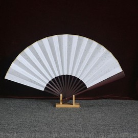 luzen 2Pcs Bamboo Folding Fan Display Stand Holder Hand Held Fan Storage Rack Holder with Rectangular Base Round Decorative Folding Fan Display Holder Shelf for Home Office Fan Display Tabletop Decor