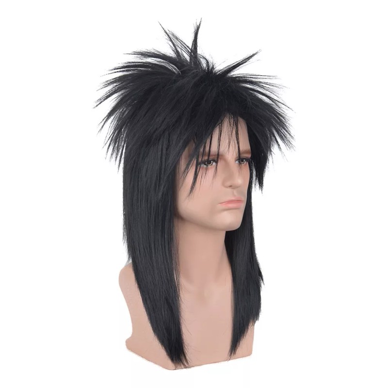 OEM Mullet Cher Glam Rock-rocker Cospl, Largo, Negro, De Los