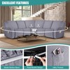 Ruaozz Sectional Sofa Covers Oversized L Shape 5 Seat Recliner