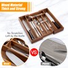 Bellsal Acacia Silverware Organizer Kitchen Drawer Organizer Expandable Bamboo Utensil