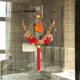 KYMY Chinese New Year Hanging Ornament, 2025 Spring Festival Fu Character 3D Lucky Pendant with Tassel, Year of The Snake Asian Lunar New Year Hanging Decorations for Home Office Wall Door Window