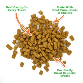 Meowijuana Crunchie Munchie Catnip Treats | Seafood Medley | Made with Organic Catnip | Produced in The USA | Low Calorie Cat Snack
