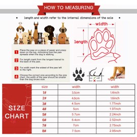 GLE2016 Dog Boots Waterproof Dog Shoes with Reflective Strap Warm Lining Non-Slip Sole Dog Boots for Snow Rain (Red, 7#)