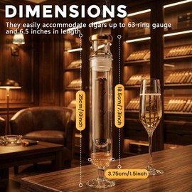 Konohan 2 Set Flavoring Humidor Cases Borosilicate Glass Tubes Hygrometer