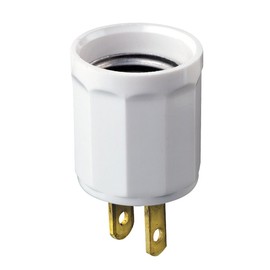 Leviton 15 Amp, 660 Watt Outlet to Lampholder Adapter, 61-W, White