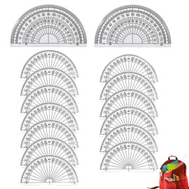 15 PCS Protractor Set, 180 Degree Protractors, Pertractors, Portable and Durable School Supplies for Students and Teachers to use at Home School and Office