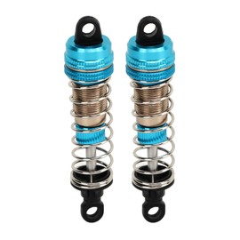 2 Pcs 76mm RC Car Hydraulic Shock Absorber Aluminium Alloy Oil Shock Damper for SCY 16101 16102 16103 16201 1/16 RC Car Blue