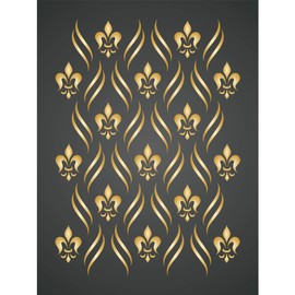 Fleur de Lis Stencil 4.5" x 6.5" - Stencil Company Original Chevron Stencil to add texture, design and accents to mixed media backgrounds.