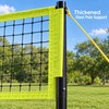 Adjustable Outdoor Volleyball Net System with Steel Poles, Ball, Pump,