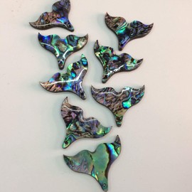 MAGICLULU Abalone Bracelet Charms 10pcs Mermaid Tail Charm DIY Fishtail Jewelry Necklace Accessories Abalone Shell Tail Pendant for Earring Pendant Necklace Making Whale Tail Pendant