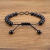 COAI Stone Beaded Bracelet, Black Tourmaline Bracelet Infinity Bracelet for