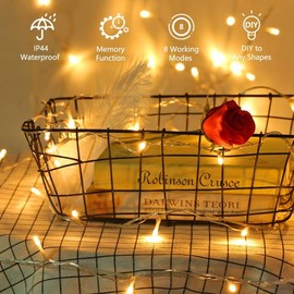 KOOLMEX Serie de Luces Navideñas Exterior, Interiores 500 LED 25M, 8 Modos Cadena de Luces Impermeables, Decoracion para Arbol de Navidad, Fiestas, Jardin(Blanco cálido)