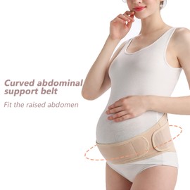 SOLO ACTFIT Pregnancy Belt, Belly Band, Belly Belt, Pregnancy Belt, Support for Maternity, Maternity Band, Breathable, Adjustable, Colour Beige