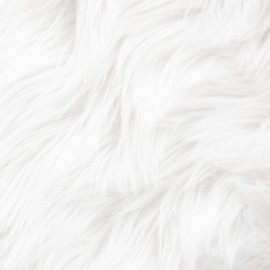 Faux Fur Fabric Shaggy Craft Fur White Fur for Crafts,Gnomes,Costume,Camera Floor,Decoration,62x36 Inch(One Yard, White)