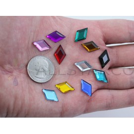 Allstarco 11x18mm Flat Back Diamond Acrylic Rhinestones Plastic Gems for Jewelry Making Costume Jewels Cosplay Embelishments - 35 Pieces (Red Ruby H103)