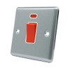 AET CSCCSWWH Satin Chrome Classical 45A White Insert 1-Gang Plate-45