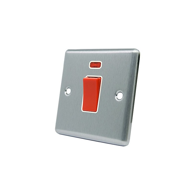 AET CSCCSWWH Satin Chrome Classical 45A White Insert 1-Gang Plate-45