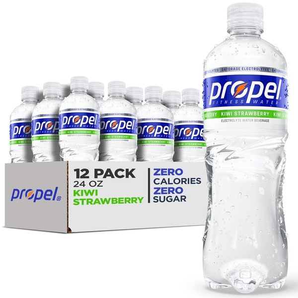 Propel, Kiwi Strawberry, Zero Calorie Water Beverage with Electrolytes & Vitamins C&E, 24 Fl Oz (Pack of 12)