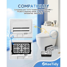 KeeTidy THU6474-01/THU6474#01 THU6072 Deodorizer Filter Compatible with TOTO S500e, S550e, K300, THU9476 Deodorizing Catalyst Cartridge Toilet Air Filter, 2 Pack