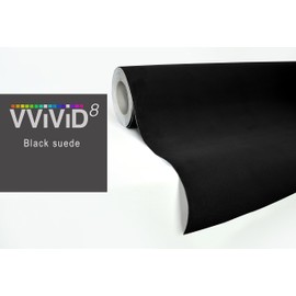 VVIVID XPO Black Leather Suede Vinyl Car Furniture Wrap 2 Feet X 4.3 Feet (52 Inches) Self Adhesive Stretch Decal DIY