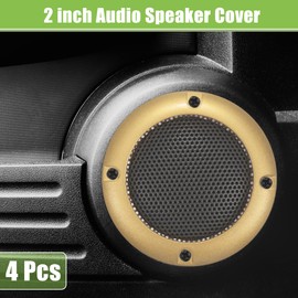 ACROPIX Universal 2" Car Speaker Grills Cover Mesh Round 2 Inch Audio Speaker Subwoofer Guard Protector Case with Screws Iron Gold Tone Black - Pack of 4