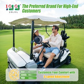 10L0L Golf Cart Fan - Universal Mount, 8000mAh Battery, 3-Speed Fan, LED Light, 56-Hour Runtime, Reverse Charging Function for Yamaha EZGO Club Car Golf Cart, Blue