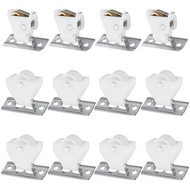 AHANDMAKER 4 Set Cord Lock Mechanism, 3 Line Idler Pulley Swivel Type Blinds Lock Replacement Brackets Roman Shade Hardware Kit for Roman Woven Wood Shades and Bamboo Window Covering
