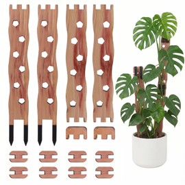 2 Sets Wooden Extendable Plant Trellis Indoor Climbing Houseplants, 2-in-1 Expandable Plants Support, Moss Pole Alternative for Monstera, Pothos, Philodendron, Hoya & Ivy