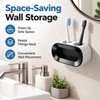 No-Drill Wall Mounted Toothbrush Holder – Self-Adhesive Plastic Bathroom Organizer