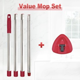Mop Handle for Ocedar, Mop Handle for O Cedar, Spin Mop Replacement Handle for O Cedar, 4-Section Spin Mop Handles and Base for Ocedar, 30" to 58" Mop Stick Pole Handle and Base for Ocedar Spin Mop