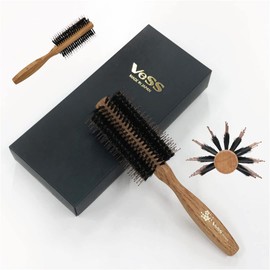 Bess VES [Made in Japan] Volume Up Hair Brush, Natural Bristle, Natural Wood, Oak Wood, 3-in-1 Brush, Mother's Day