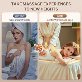 HOMLYNS LuxeHeat Massage Table Warmer Heating Pad, 30" x 72" Soft Fleece Professional Massage Therapy Bed Warmer with 10 Heat Settings, 1-9 Hours Auto Off, Rapid Heating