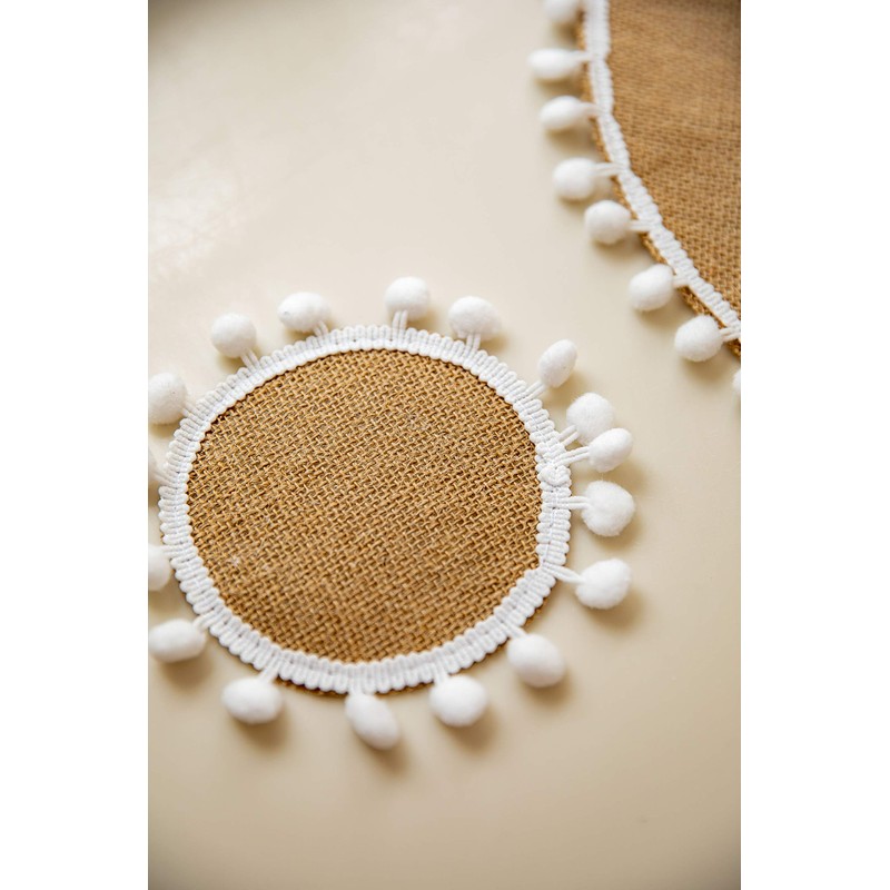 KitchenCraft Natural Elements Jute Coasters, Set of 4, Woven Jute