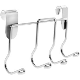 com-four® barbecue set holder with 4 hooks, grill accessories hanging directly on the grill for all round gas grills, charcoal grills & kettle grills (01 pieces - cutlery holder)