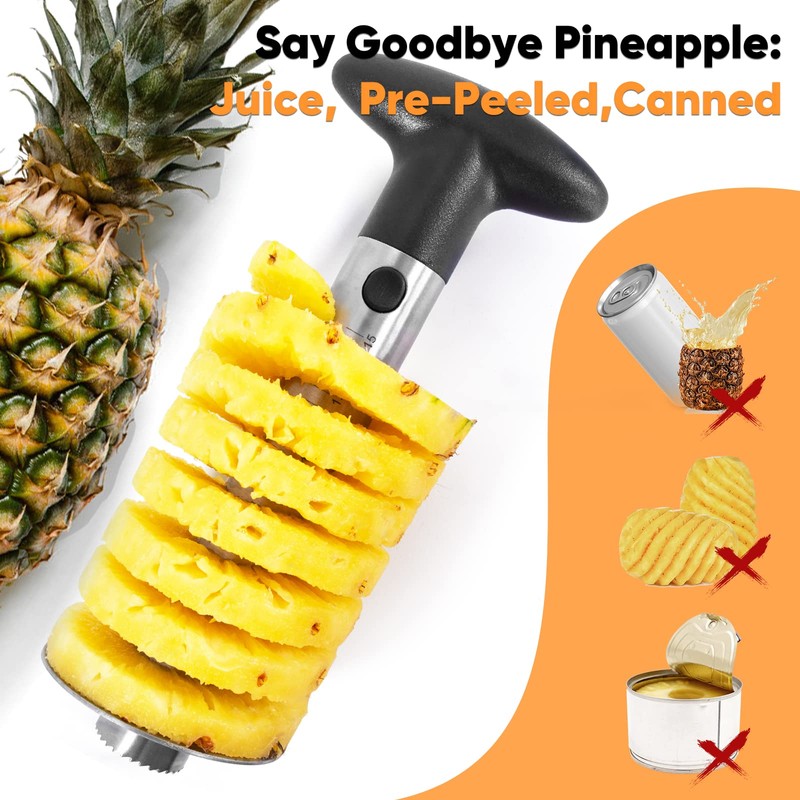 OOKUU Pineapple Corer Cutter, Stainless Steel Fruit Pineapple Peeler Slicer