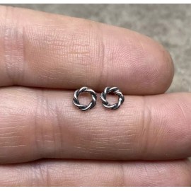 Unbranded Sterling Silver Circle Stud Earrings, Twisted Post Earrings, Gift For Daughter