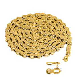 Hycline Bike Chain 6/7/8-Speed, 116 Links Bicycle Chain 1/2 x 3/32 Inch, Special Steel for Road Mountain Racing Cycling - Gold