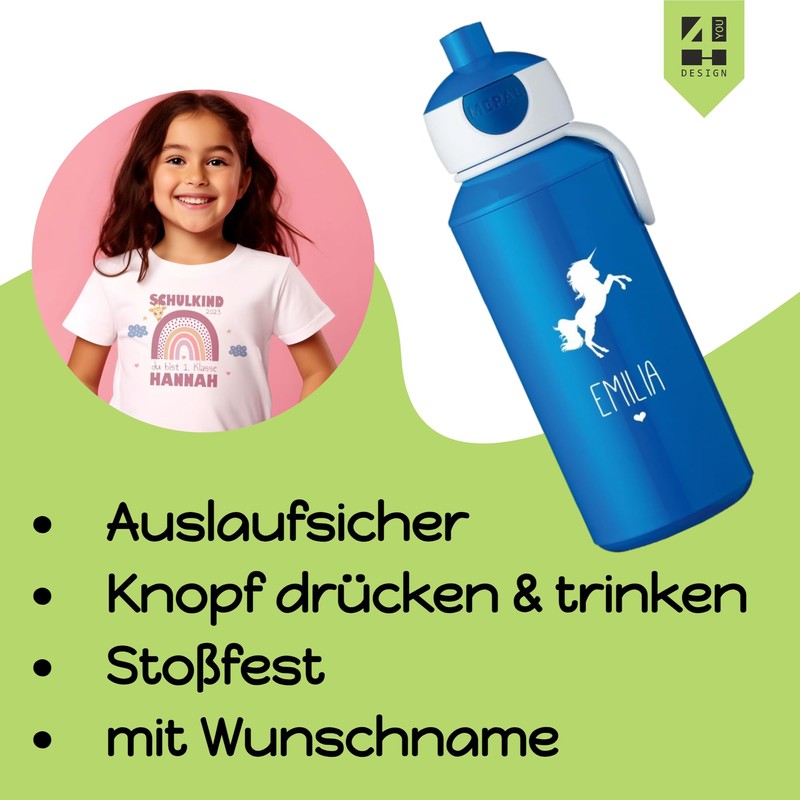 4you Design Set Lunch Box & Drinking Bottle, Unicorn with