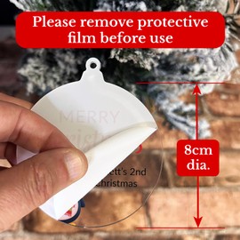 1 Personalised Customised Christmas Xmas Festive Photo Upload Wreath Acrylic Bauble Tree Gift Decoration Present 80mm PTS Personalised